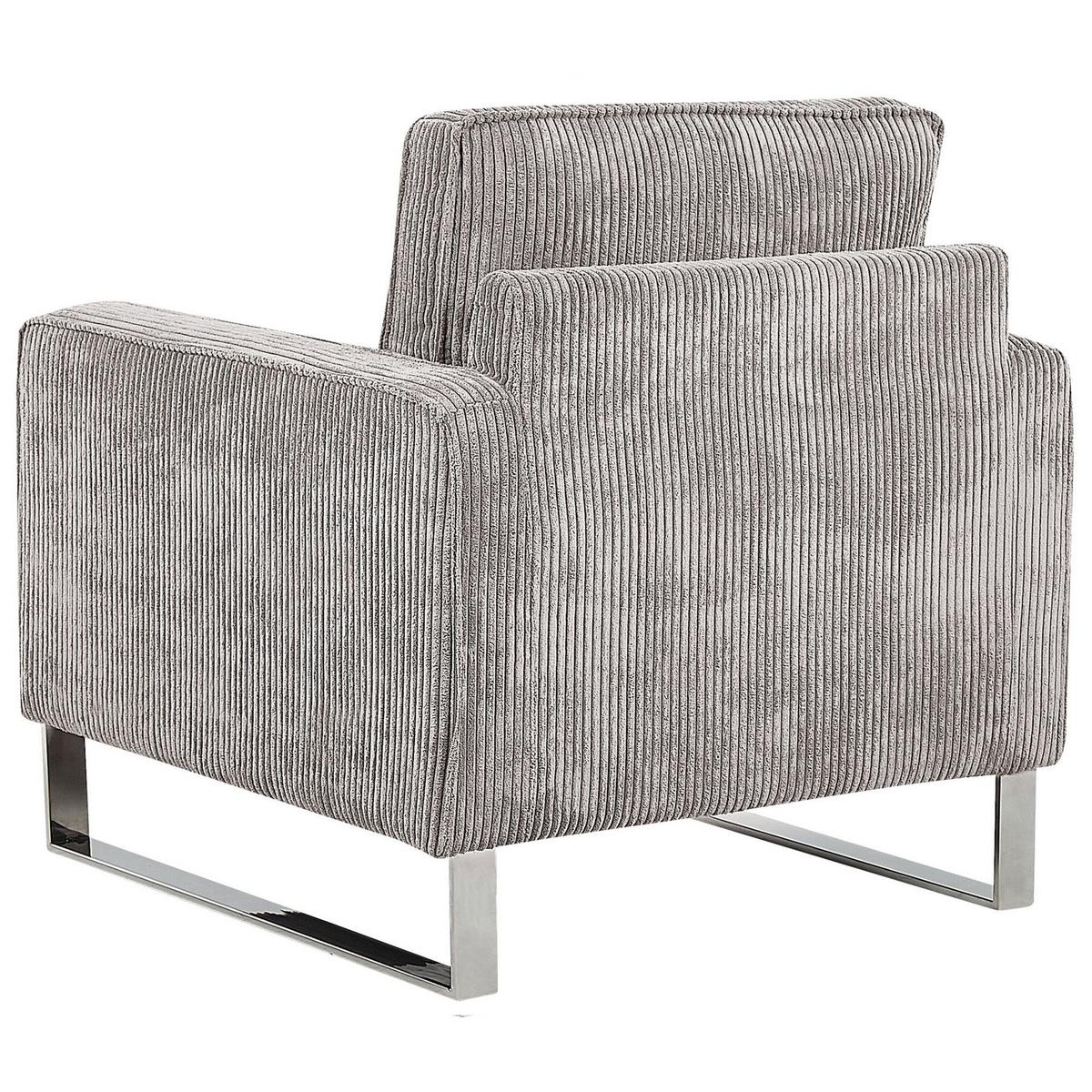 SESSEL Cord Grau Vind - Grau, Textil/Metall (76/82/82cm) - Beliani