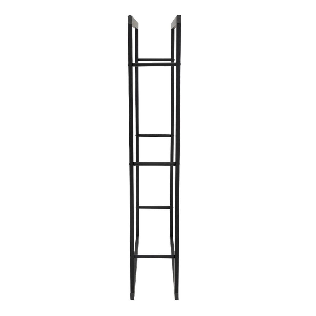 KAMINHOLZREGAL 60x150x25 cm rechteckig Schwarz aus Metall Innen/Außen - Schwarz, Metall (25/150/60cm) - ML-DESIGN