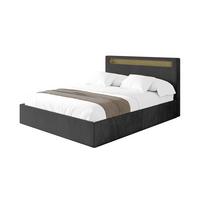 POLSTERBETT mit Bettkasten und Lattenrost, Boxbett ohne Matratze - GOLA 140x200 Schwarz - Schwarz, Holzwerkstoff/Textil (140/200cm) - ALTDECOR