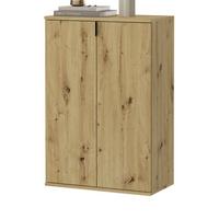 SCHUHSCHRANK Artisan Eiche 61 cm, Flurschrank mit flexibler Inneneinteilung - Schwarz/Eiche Artisan, Holzwerkstoff/Metall (61/99/34cm) - Inn.Furn