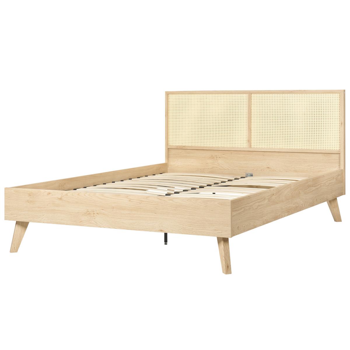 BETT 140/200cm Heller Holzfarbton Monpazier - Hellbraun, Naturmaterialien (140/200cm) - Beliani
