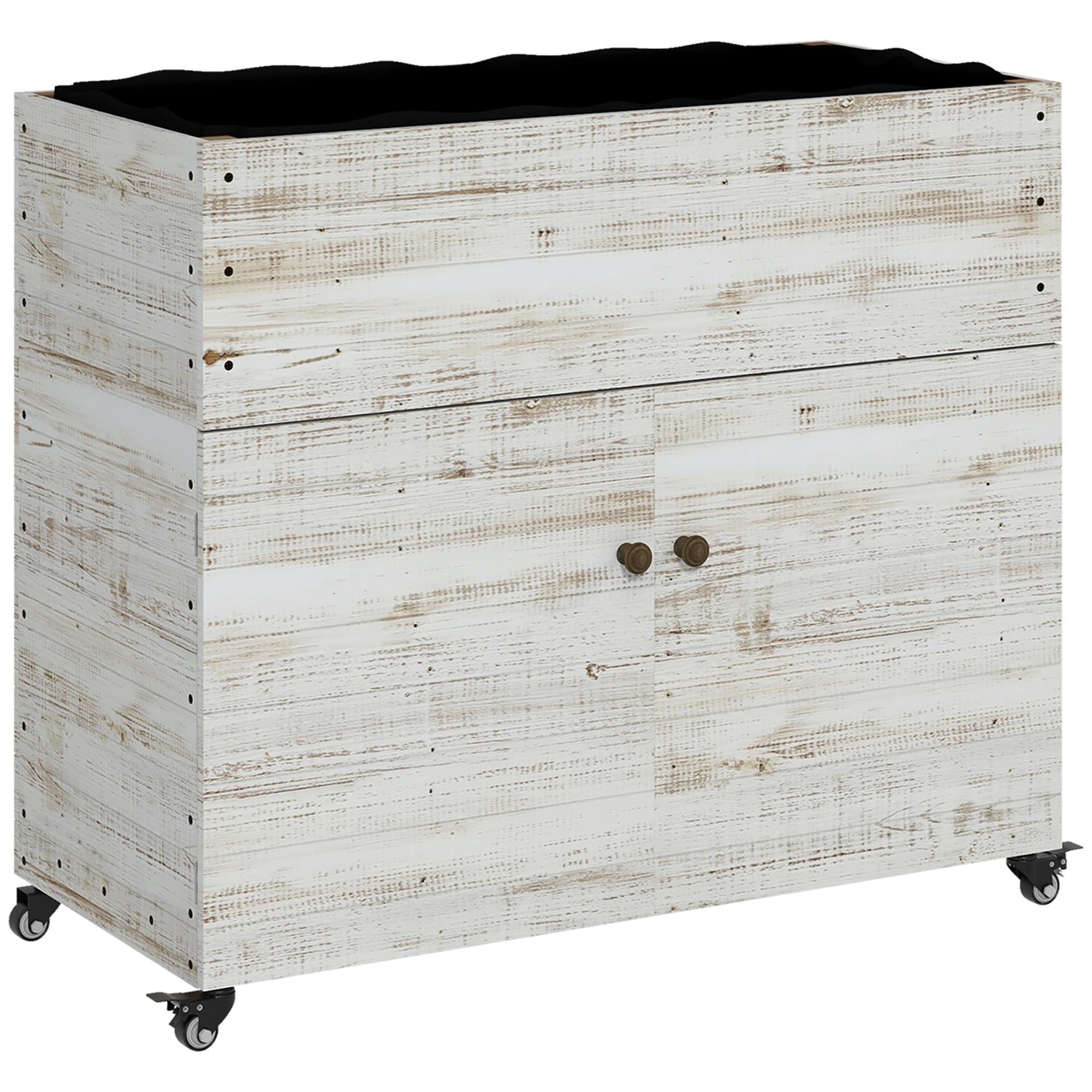 HOCHBEET, Weiß, Tannenholz - Weiß, Holz (50/95/110cm) - Outsunny