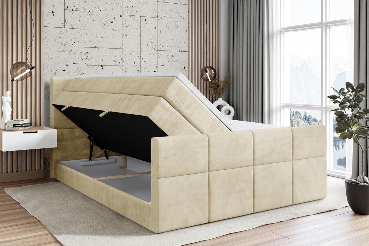 BOXSPRINGBETT ARDENI-Z KING - 120x200 - H3/H4 - Beige - Beige, Holzwerkstoff (120/200cm) - ALTDECOR