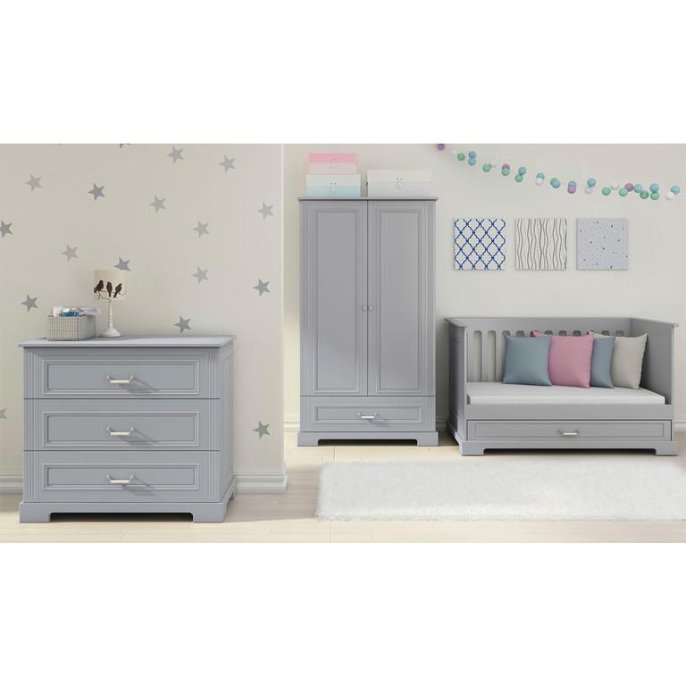 BABYZIMMER 3-teilig Grau - Grau, Holzwerkstoff (152/92/83cm) - Petits-meubles