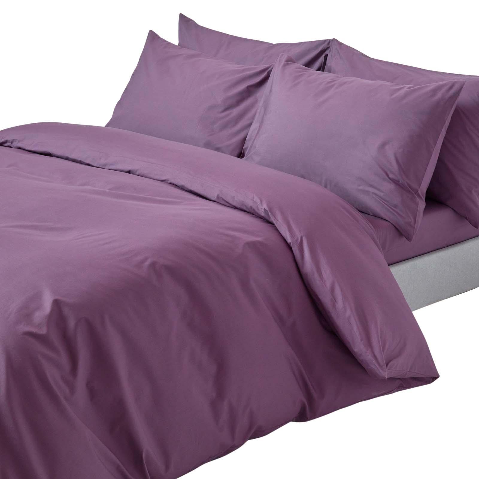 BETTWÄSCHE Perkal Fadendichte 200 - Lila, Textil (135/200cm) - Homescapes