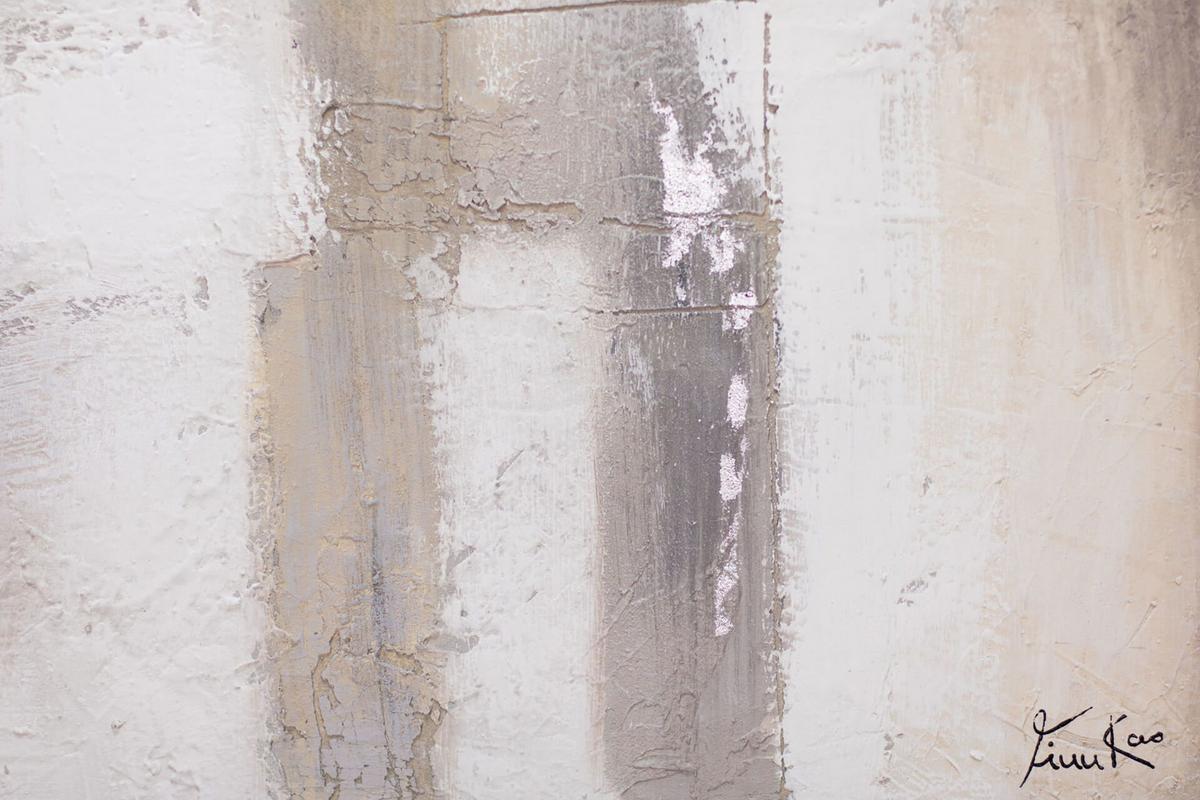 ACRYLBILD HANDGEMALT 90/60 cm - Beige/Grau, Holz/Textil (90/60cm) - KUNSTLOFT