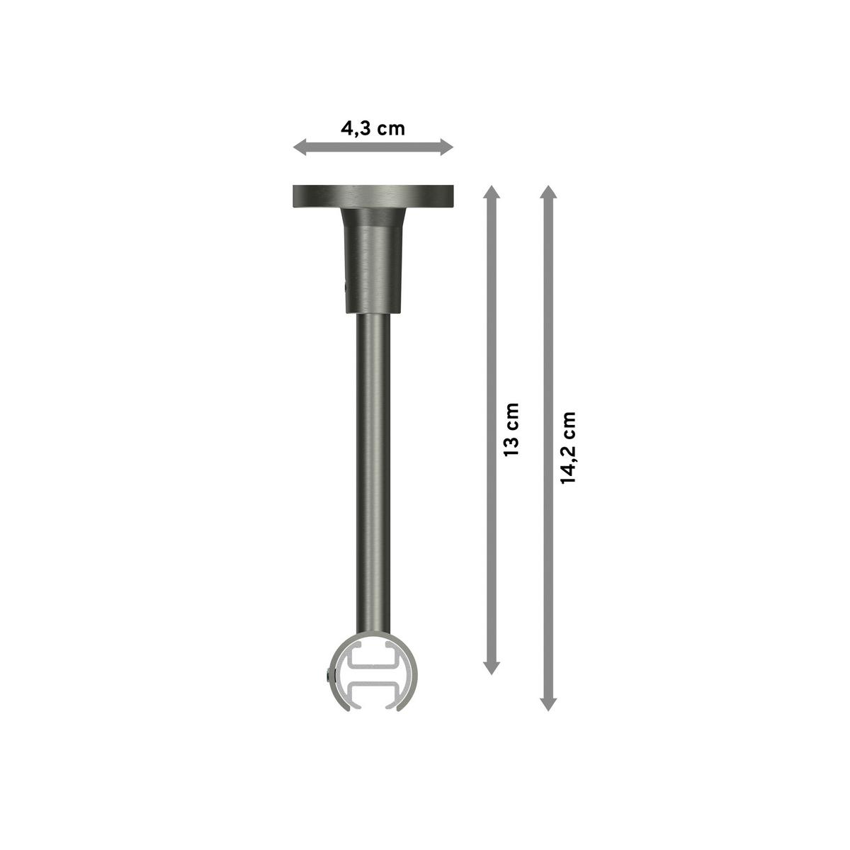 GARDINENSTANGE INNENLAUF Sonette Mavell 400 cm (geteilt in 2 x 200 cm), 1-läufig, 20 mm Ø Edelstahl-Optik - Edelstahlfarben/Silberfarben, Metall (400cm) - INTERDECO