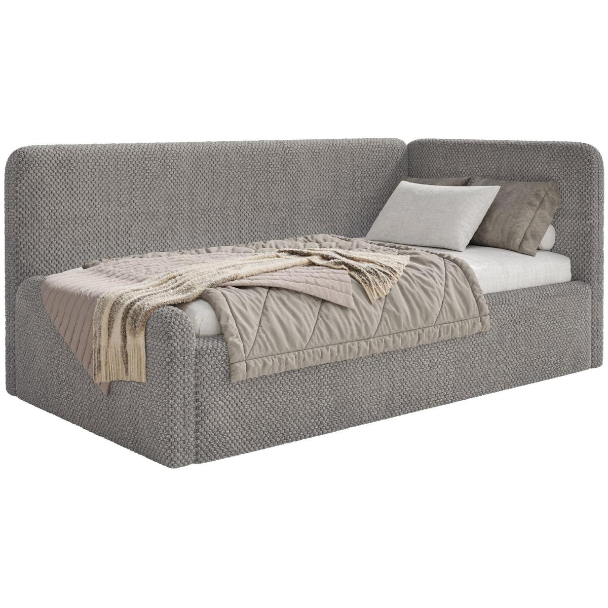 KINDERBETT Fanko Samt Taupe 90x200 cm - Graubraun/Schwarz, Kunststoff/Textil (90/200cm) - Selsey