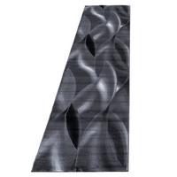 TEPPICH Kurzflor INN in Schwarz, mit abstraktem Wellenmuster, 80 x 300 cm - Schwarz, Textil (80/300cm) - KADIMA DESIGN