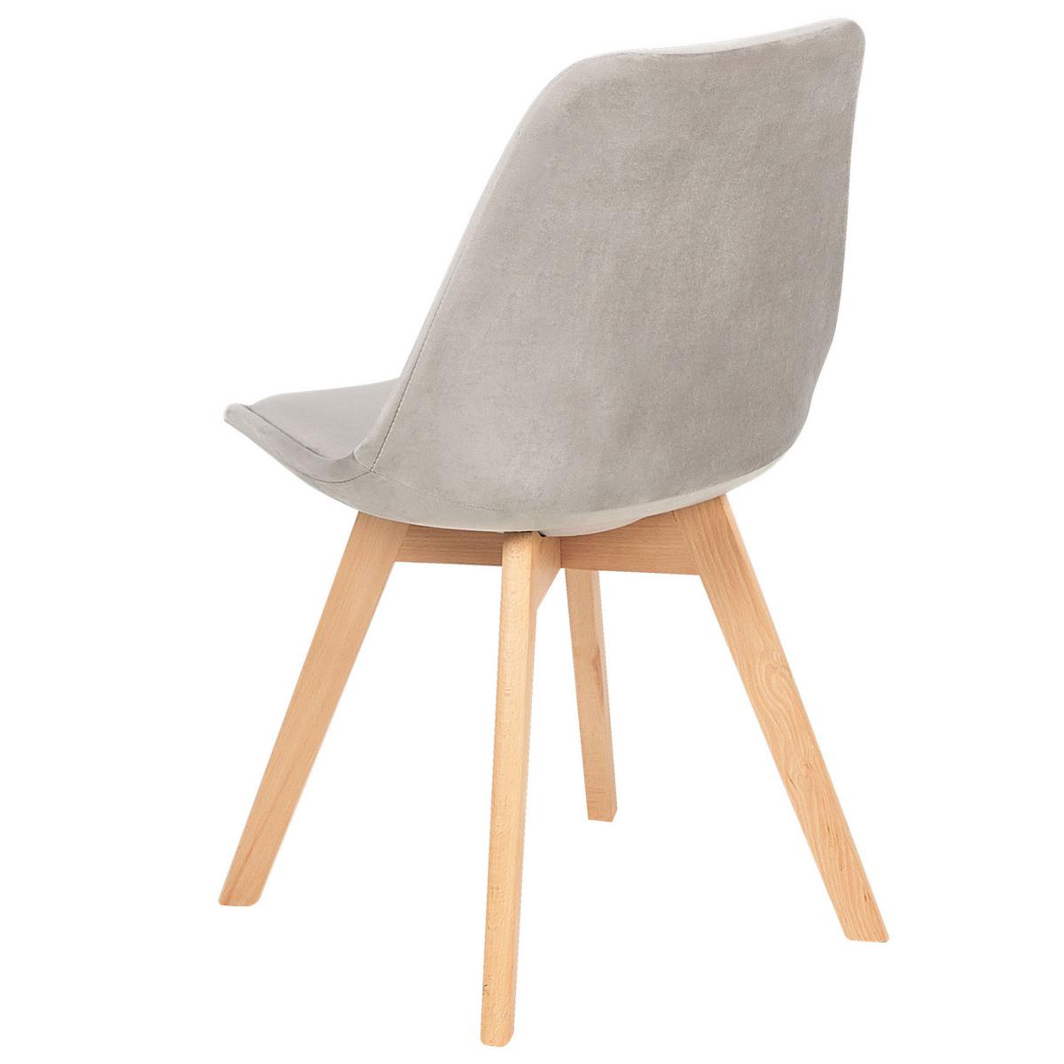 ESSZIMMERSTUHL 2er-Set Samtstoff Beige Dakota - Beige, Holz/Textil (47/84/57cm) - Beliani