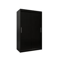 SCHIEBETÜRENSCHRANK TOKYO 200/120/62 2-türig - Silberfarben/Schwarz, Holz/Kunststoff (120/200/62cm) - MÖBEL KRYSPOL