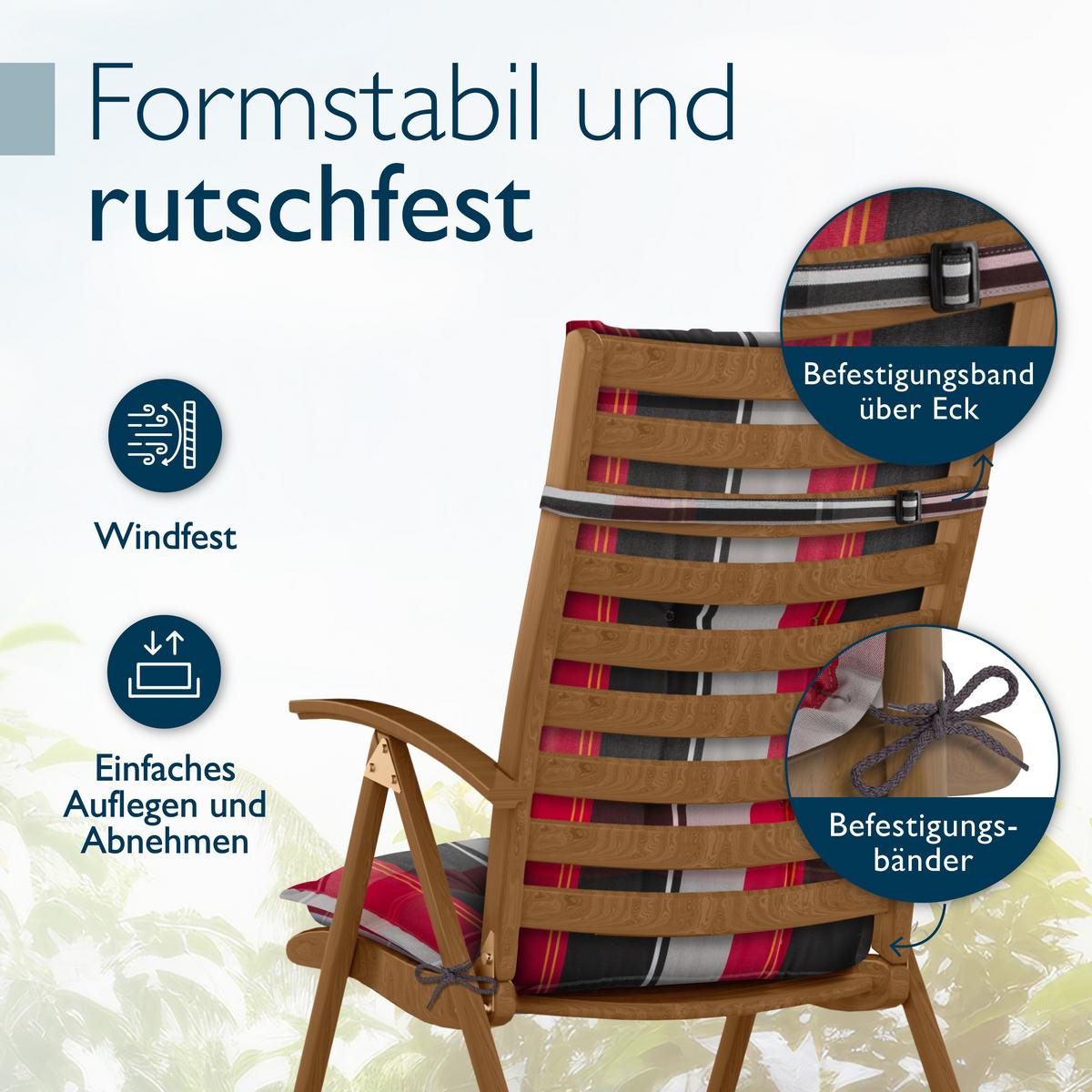 HOCHLEHNER Highlux HL 120x52x7cm Schwarz-Rot-Weiß-Kariert (2tlg) - Schwarz, Textil (52/120cm) - Beautissu 
