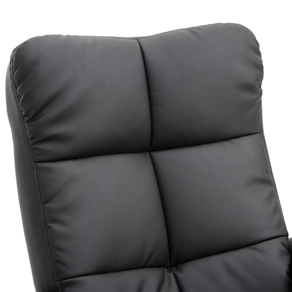 RELAXSESSEL mit Hocker Fernsehsessel 360° drehbar Liegefunktion Holz Schwarz - Schwarz, Holz/Kunststoff (86/99/80cm) - HOMCOM