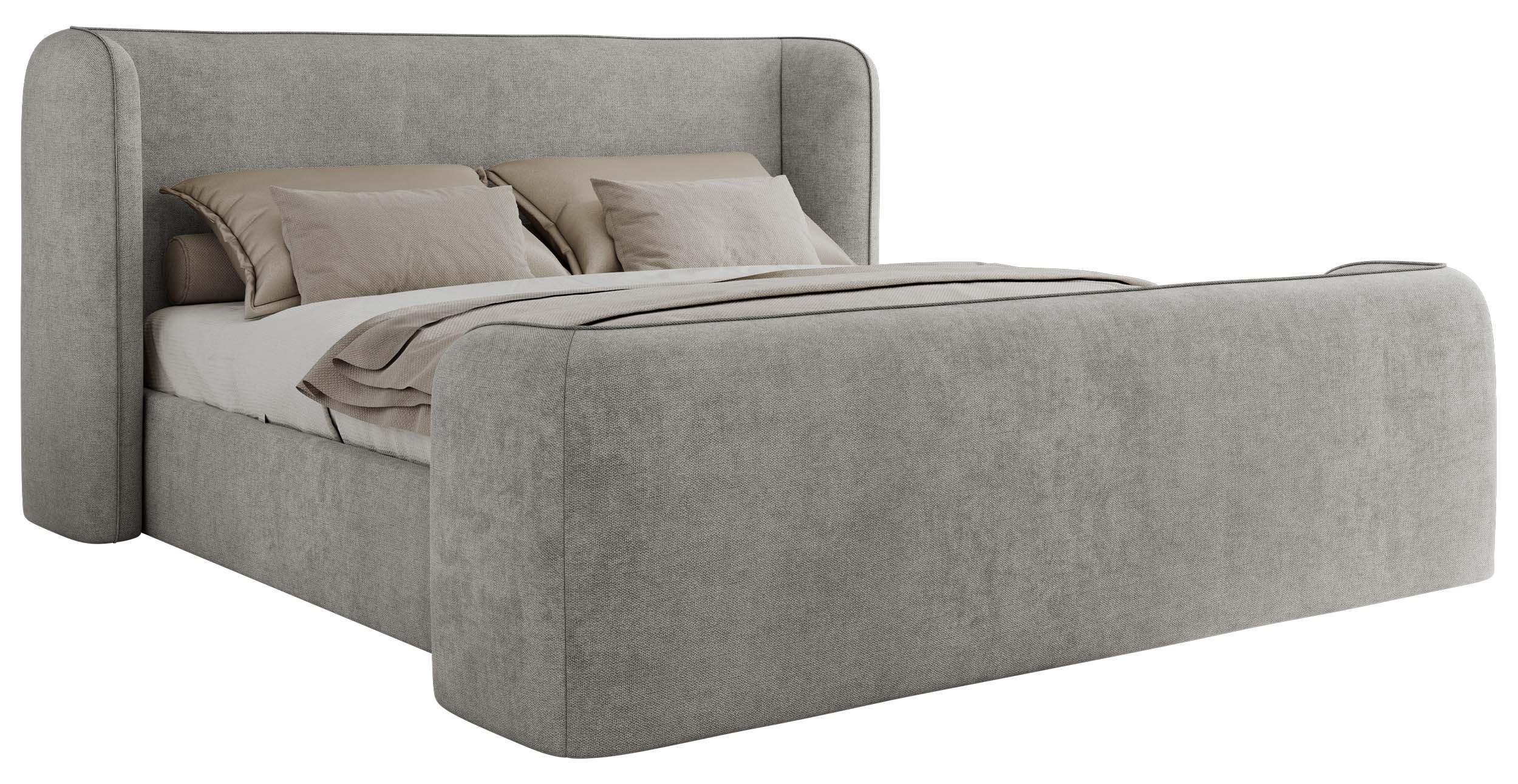 POLSTERBETT EMORA CLASSIC DUO 140/200 - Hellgrau Strukture - ohne Matratze - Hellgrau, Textil (140/200cm) - MKS