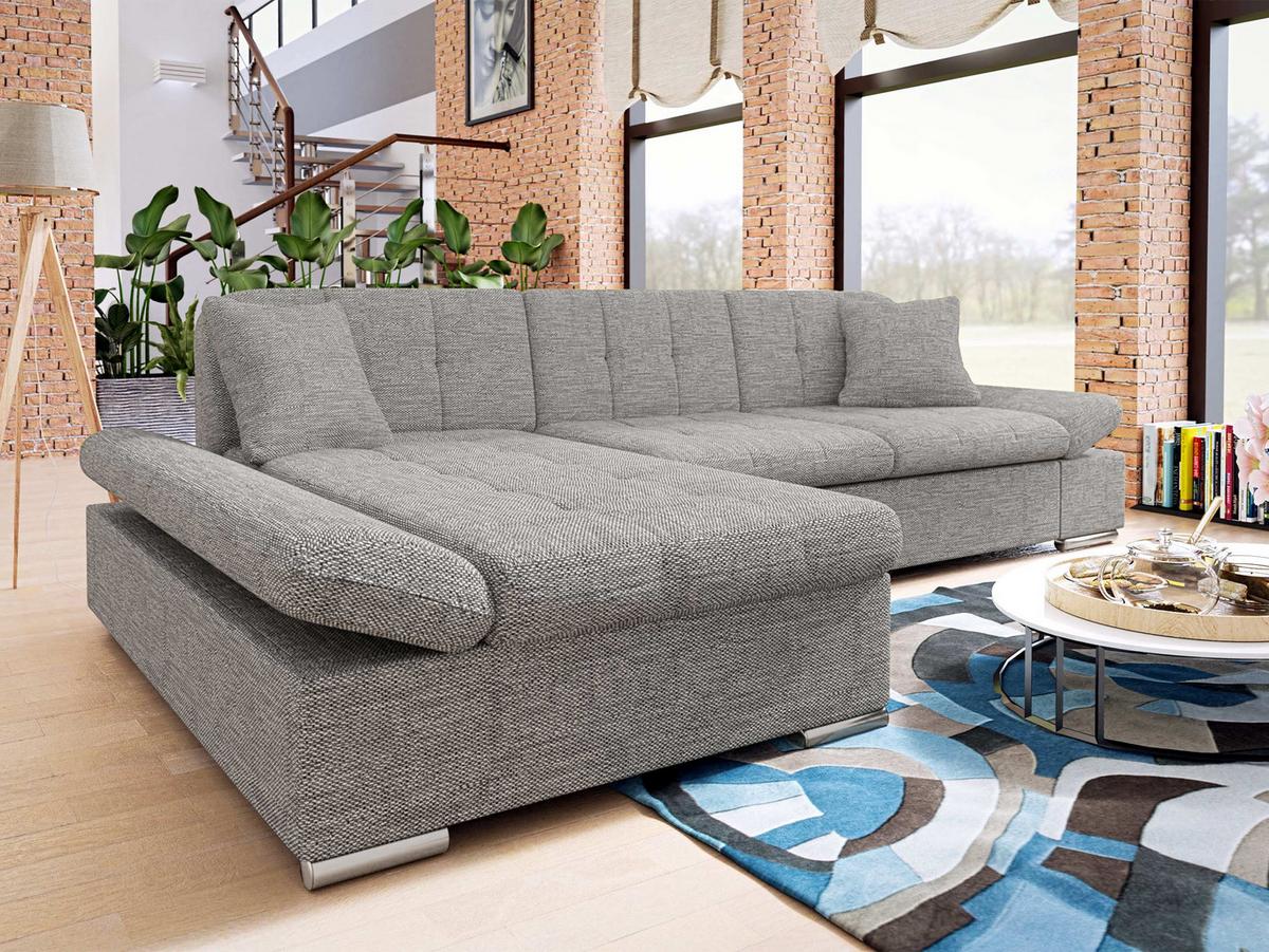 ECKSOFA Montana, Seite: Links - Grau, Holz/Textil (278/161cm) - MIRJAN24