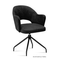 ARMLEHNSTUHL drehbar (2er-Set) Dorcas 59x87x61 Schwarz/Anthrazit - Anthrazit/Schwarz, Kunststoff (61/87/59cm) - 58aufmkessel