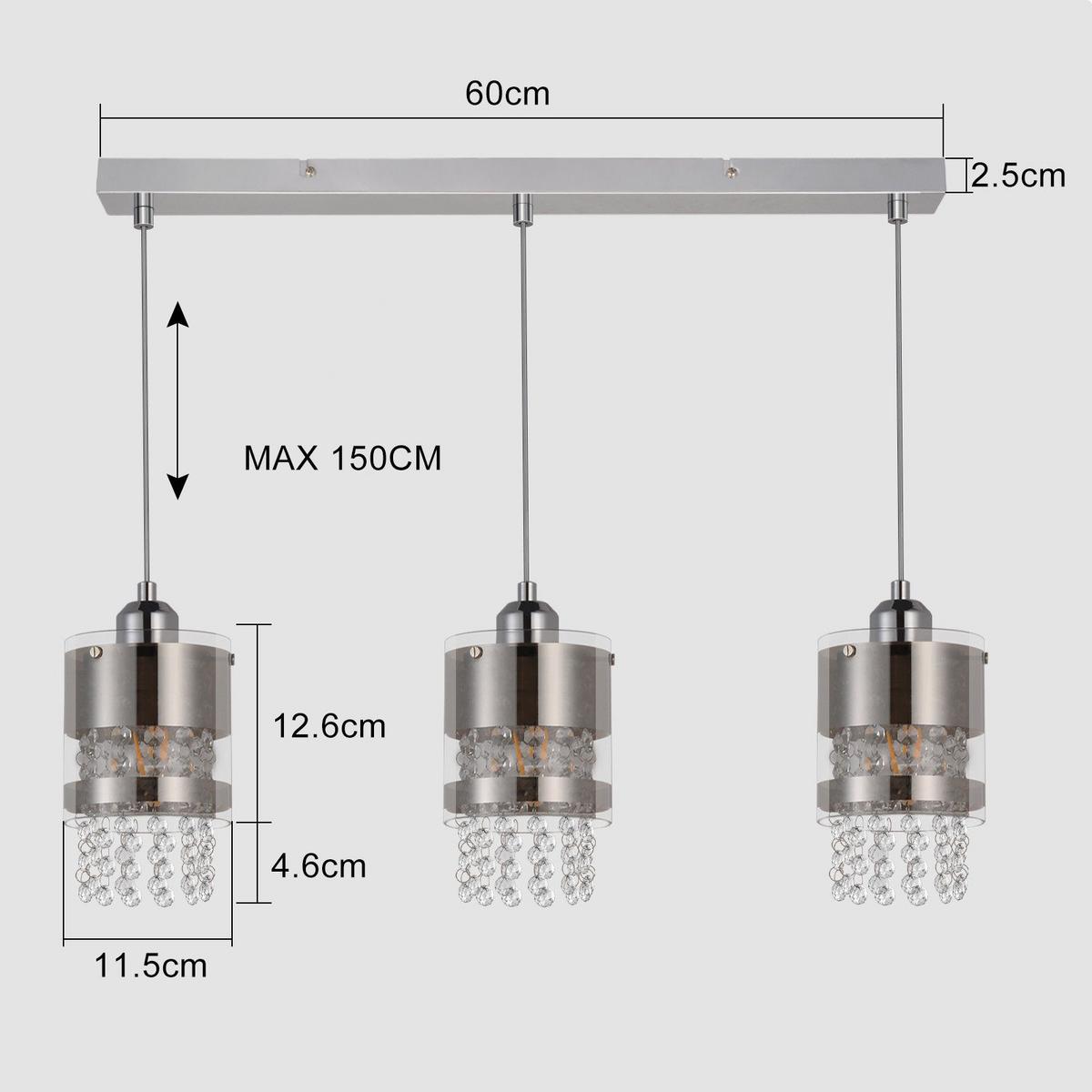 PENDELLEUCHTE Calista 60/11.5/13 cm - Silberfarben, Metall (60/11.5/13cm) - ZMH