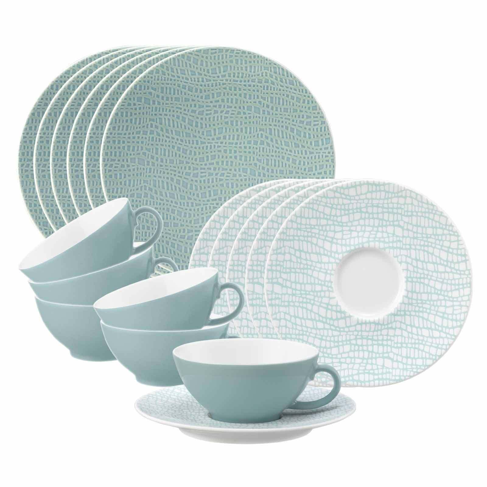 TEESERVICE Life Fashion Green Chic 18-tlg. - Grün, Keramik (2/2/2cm) - Seltmann Weiden