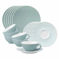 TEESERVICE Life Fashion Green Chic 18-tlg. - Grün, Keramik (2/2/2cm) - Seltmann Weiden