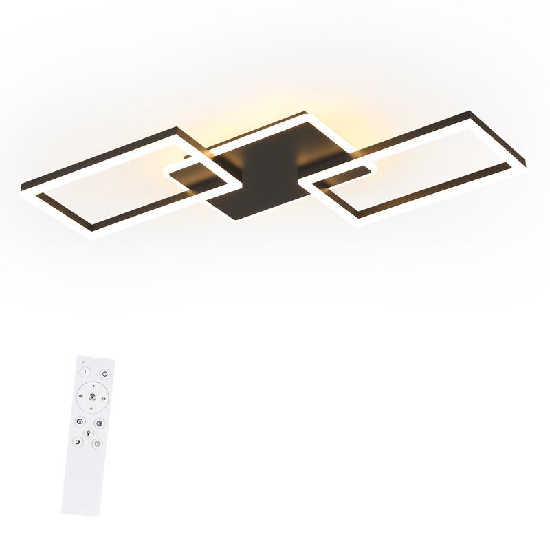 LED-DECKENLEUCHTE Emmerich II 80/45cm - Schwarz, Metall (80/45/7cm) - Nettlife