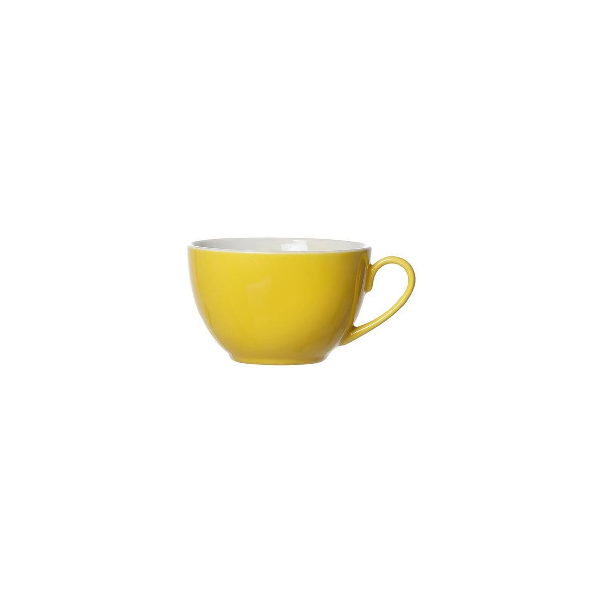 KAFFEETASSE MIT UNTERTASSE Doppio Gelb 200 ml - Gelb, Keramik (16/8/16cm) - Ritzenhoff Breker