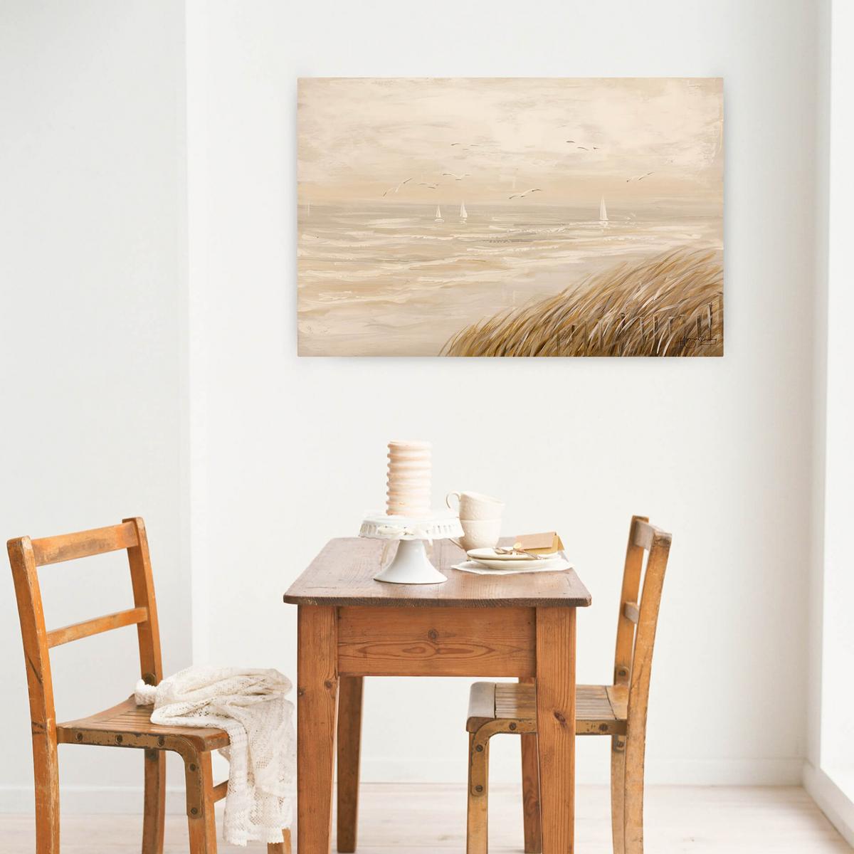 ÖLGEMÄLDE 90/60 cm - Beige, Holz/Textil (90/60cm) - KUNSTLOFT