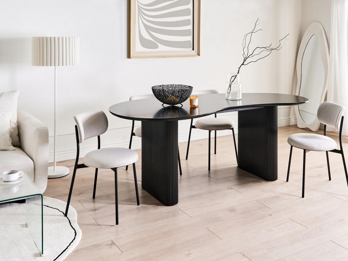 ESSTISCH Schwarz 198/93 cm Peery - Schwarz, Holzwerkstoff (198/93/76cm) - Beliani