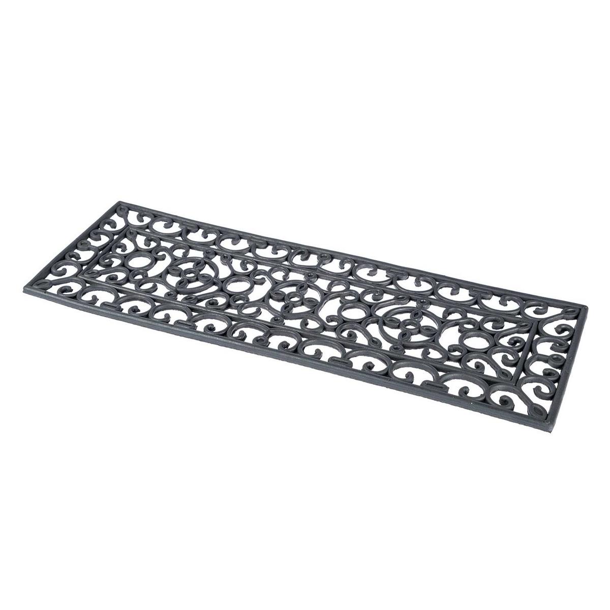 FUSSMATTE Ornament, Gummi 25/75 cm - Schwarz, Naturmaterialien (25/75cm) - Homescapes