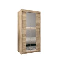 SCHIEBETÜRENSCHRANK mit Spiegel TOKYO 1 200/100/62 2-türig - Silberfarben/Sonoma Eiche, Holz/Kunststoff (100/200/62cm) - MÖBEL KRYSPOL