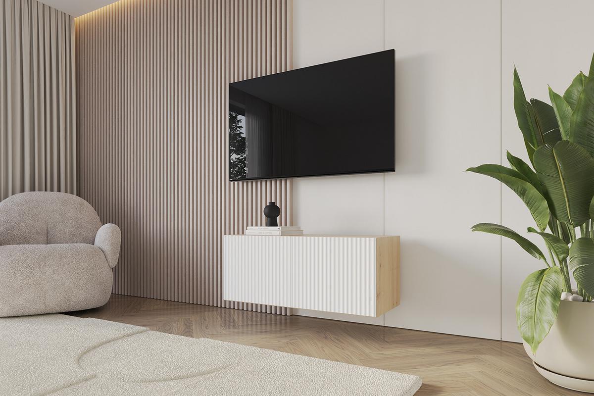 LOWBOARD NOA-2-W 100x40x40 cm - Artisan / Weiß - Weiß, Holzwerkstoff (100/40/40cm) - ALTDECOR