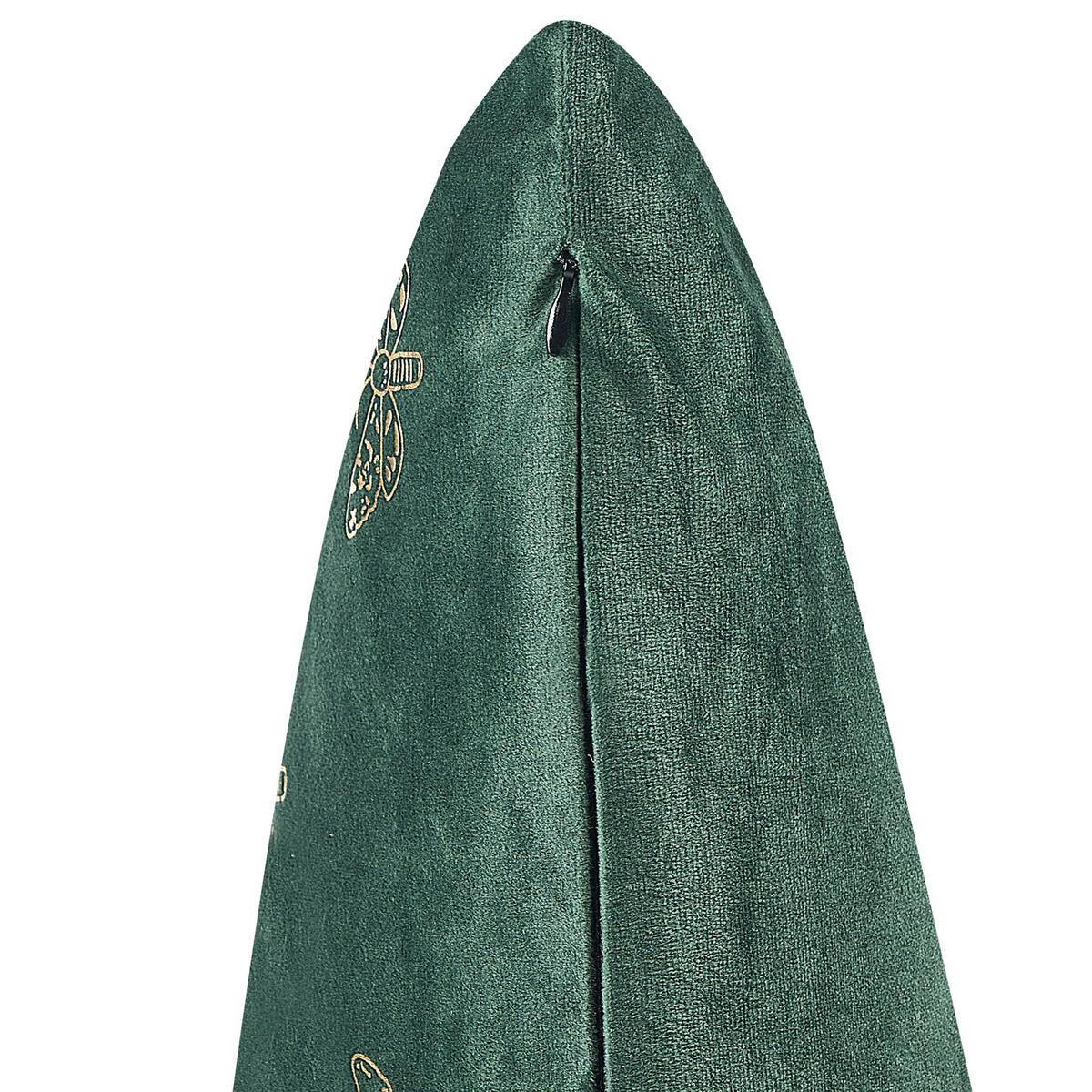 DEKOKISSEN 2er-Set Smaragdgrün 45/45 cm Yuzuri - Smaragdgrün, Textil (45/45cm) - Beliani