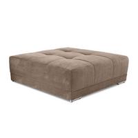 POLSTERHOCKER XXL Federkern B120/T120/H39 cm (passend zum BIG-SOFA) Cord Braun Taupe / 15178 - Taupe/Chromfarben, Textil/Metall (120/39/120cm) - luma-home