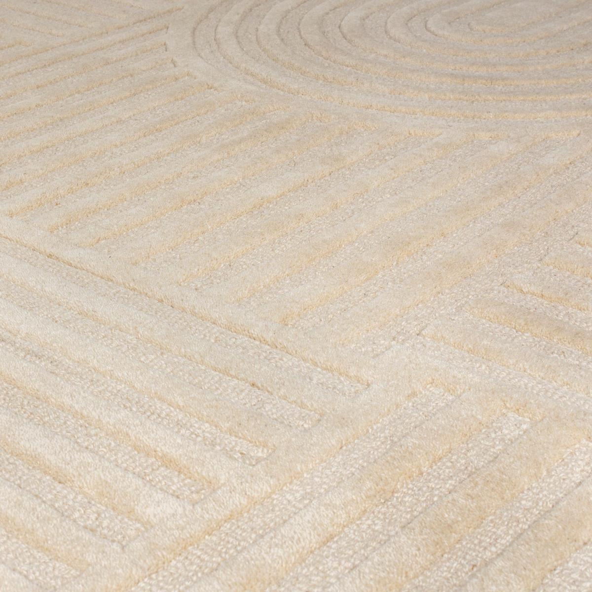 TEPPICH aus Wolle LEVEN in Natur, geometrisch, 160 x 230 cm - Beige, Textil (230/160cm) - KADIMA DESIGN