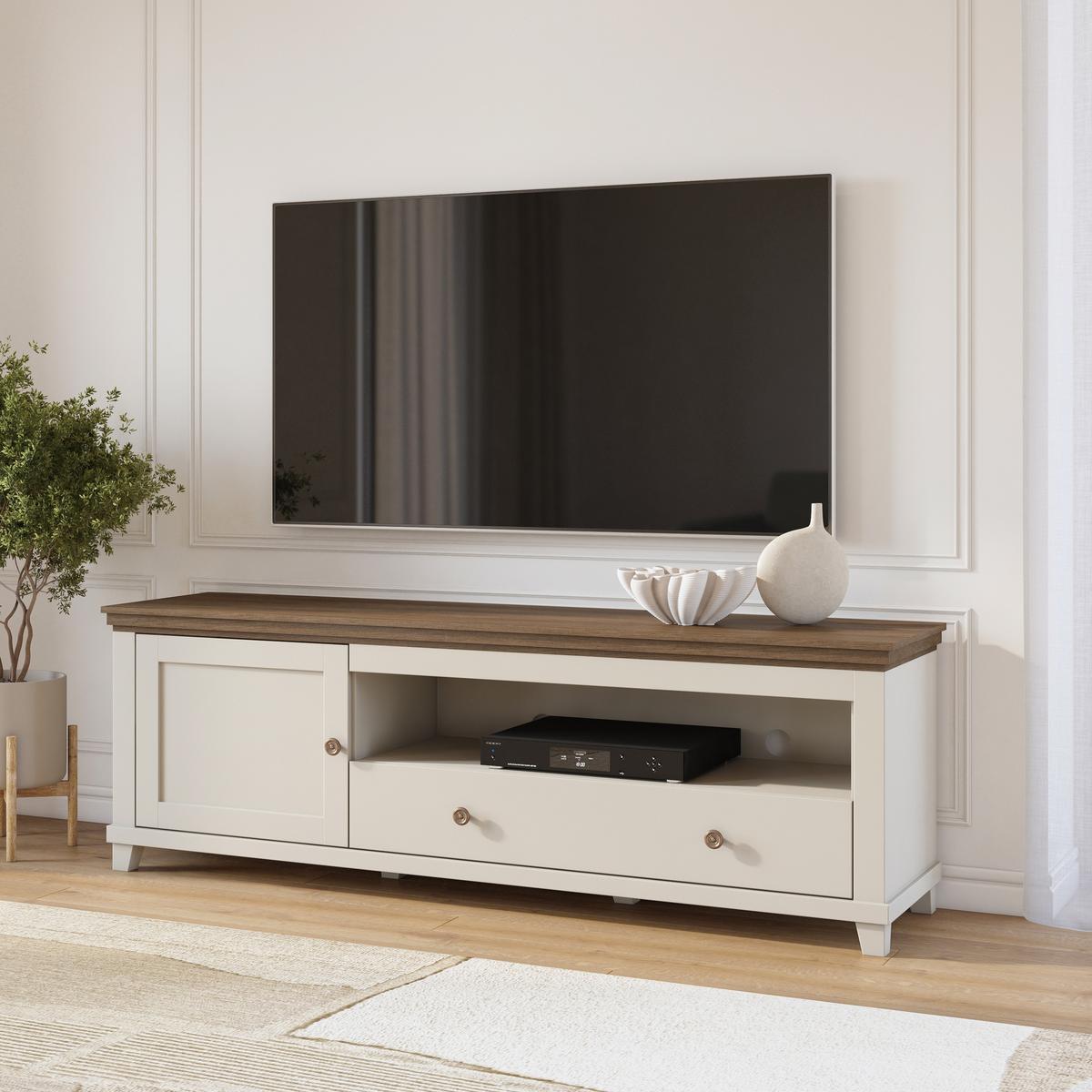 LOWBOARD EVANDRO 181/61/49 cm, Beige - Beige, Holzwerkstoff (181/61/49cm) - MASSENO