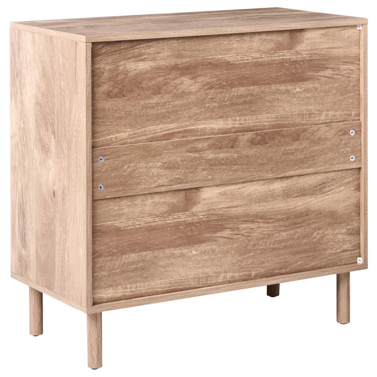KOMMODE mit 3 Schubladen Hellbraun Ronge - Hellbraun, Holzwerkstoff (80/77/40cm) - Beliani