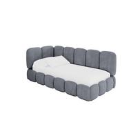 EINZELLBETT Jugendbett mit Bettkasten, Rechts - AVRY 100x200 Grau - Blaugrau/Grau, Holzwerkstoff/Textil (100/200cm) - ALTDECOR