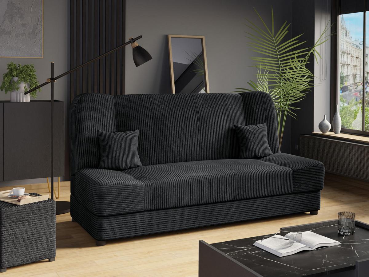 SCHLAFSOFA Jonas Cord - Dunkelgrau, Holz/Textil (195/86/87cm) - MIRJAN24