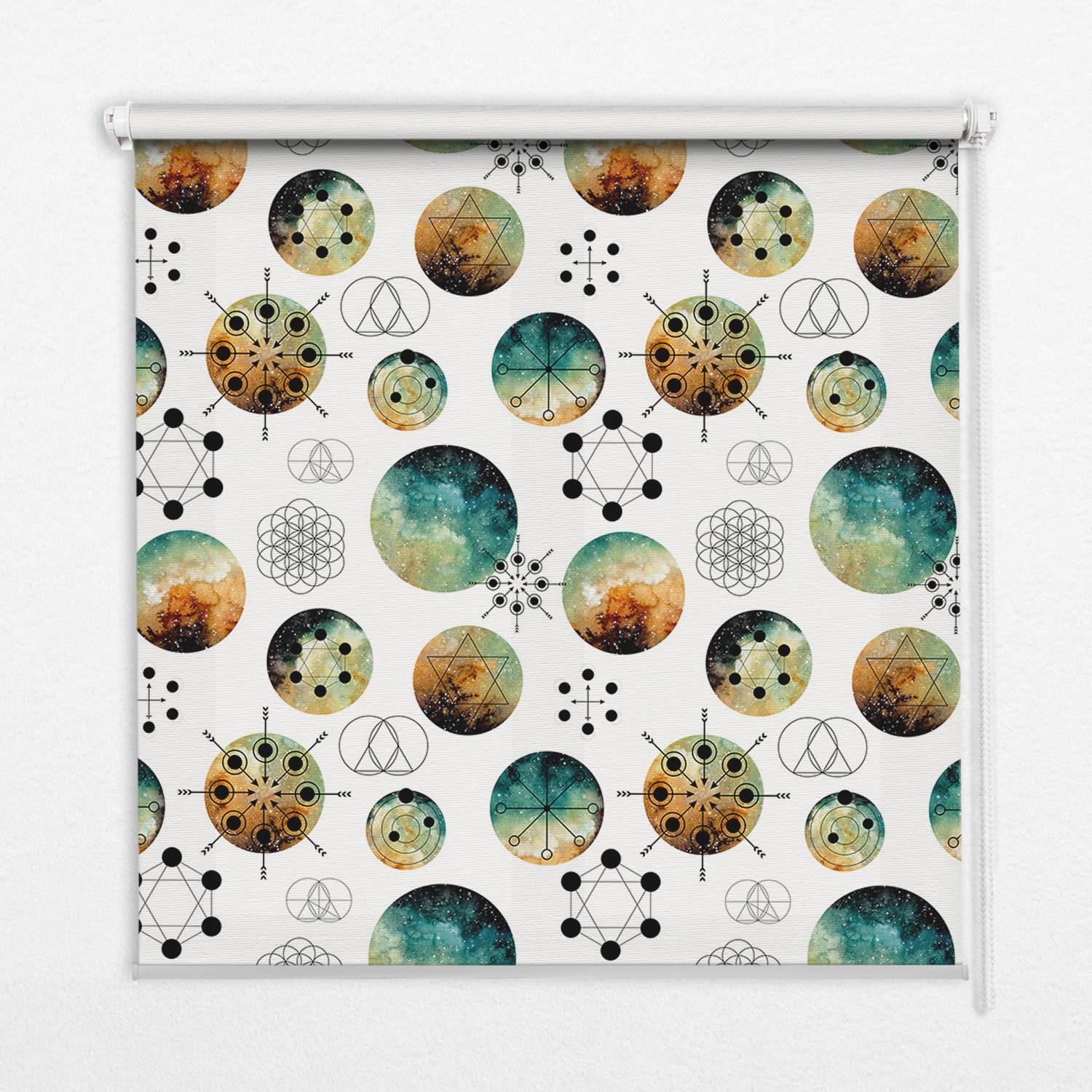 INNENROLLO - Fensterrollo - Rollo - 80x180 cm - Bunte Räder - Schwarz, Kunststoff (80/180/0.5cm) - TULUP