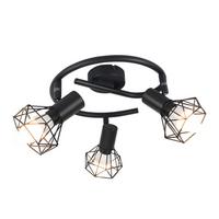 DECKENSTRAHLER Field 3-flammig 20/25/28 cm - Schwarz, Metall (20/25/28cm) - Nettlife