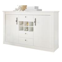 SIDEBOARD weiß Pinie Landhaus, hohe Kommode 166 x 100 cm, Soft-Close-Funktion - Weiß, Holzwerkstoff/Kunststoff (169/104/45cm) - Furn.Design