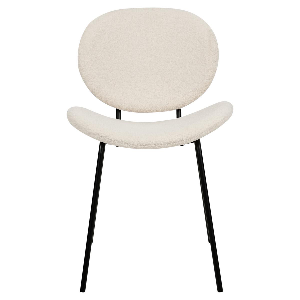 ESSZIMMERSTUHL 2er-Set Kunstleder Weiß Luana - Weiß, Textil/Metall (50/80/52cm) - Beliani
