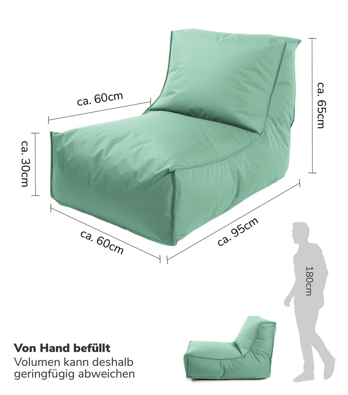 OUTDOOR SITZSACK mit Schutzhülle Der Sundowner - Mintgrün, Textil (60/65/95cm) - Mokebo