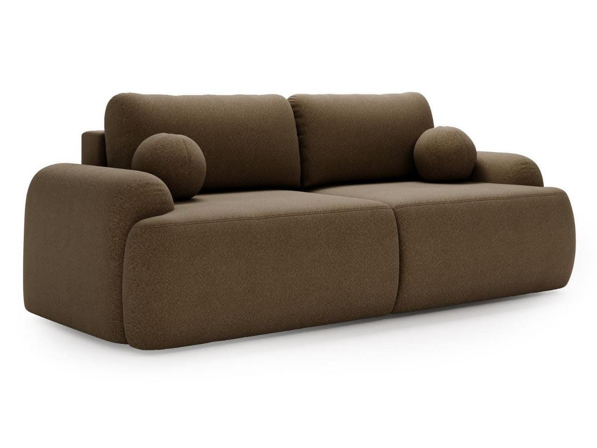 SOFA 260/106/81 Aurio Bouclé-Stoff Braun - Braun, Kunststoff/Textil (260/81/106cm) - Graingold