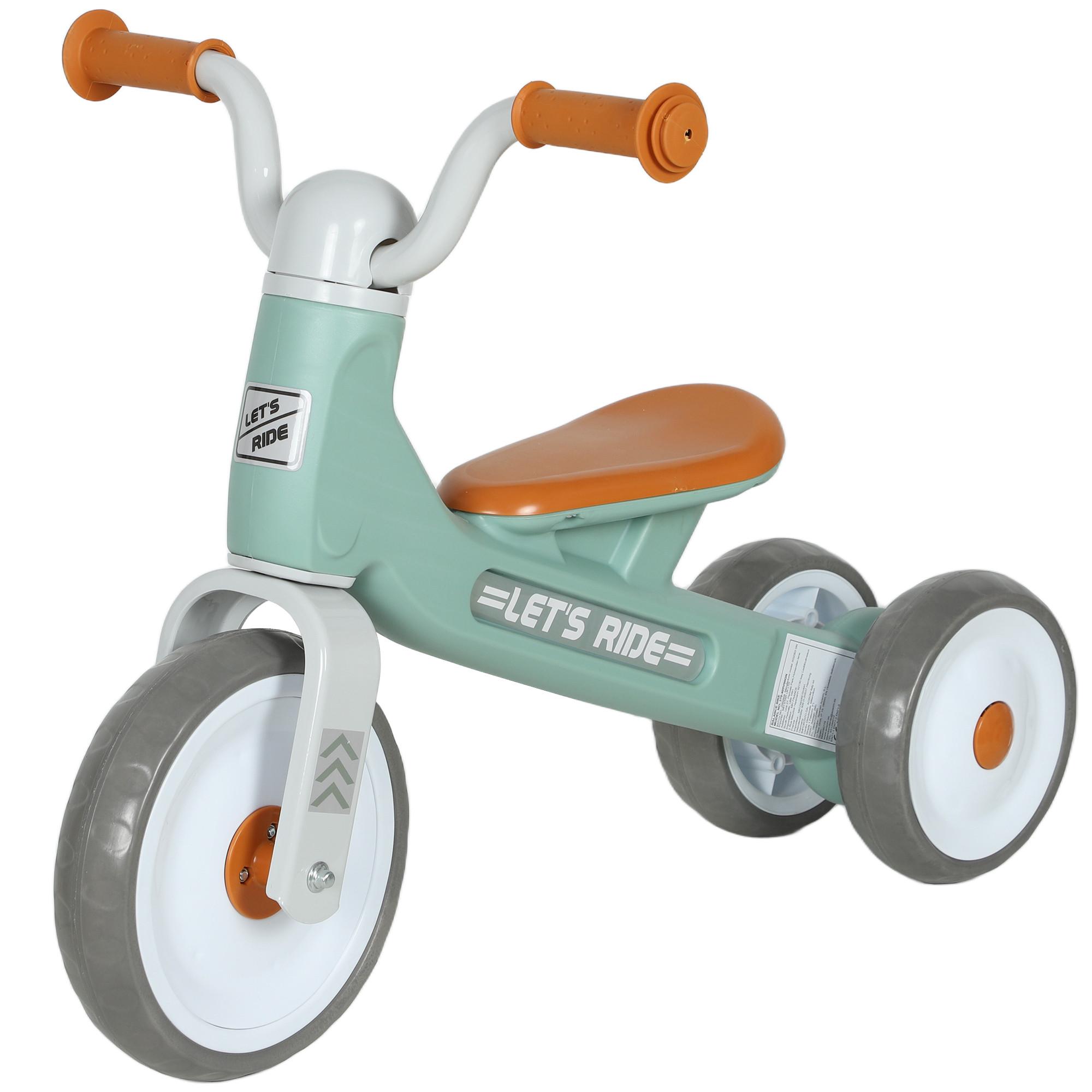KINDER-LAUFRAD, Lauflernrad für 12-36 Monate Kinder, mit 3 geräuscharme Räder - Grün, Metall (69/40/49cm) - AIYAPLAY