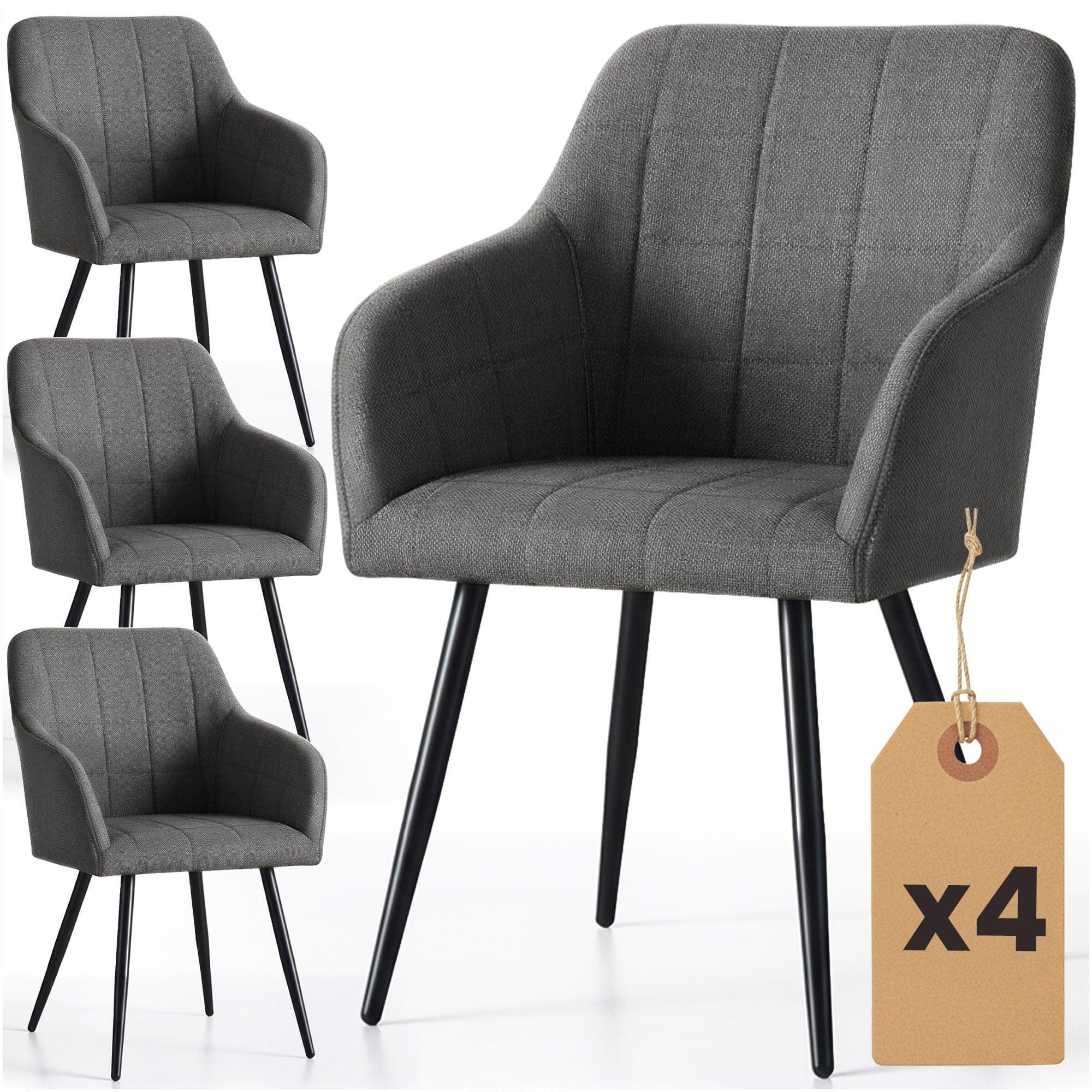 POLSTERSTUHL 4er Set, Metallbeine Graphit, Schwarz, x 54/82/58 - Schwarz, Textil (54/82/51cm) - RAUMHIRSCH FURNITURE