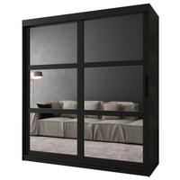 SCHWEBETÜRENSCHRANK 200/180/62 2-türig - Schwarz, Holz/Kunststoff (180/200/62cm) - MÖBEL KRYSPOL