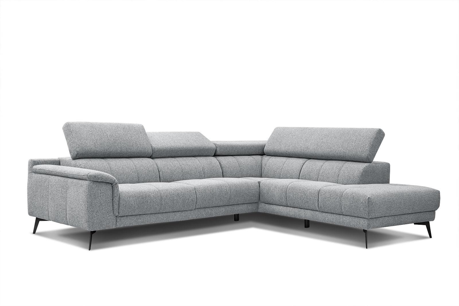ECKSOFA FIERO 5-Sitzer, silberfarben - Silberfarben/Schwarz, Holzwerkstoff/Textil (269/158cm) - Wozimo