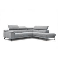 ECKSOFA FIERO 5-Sitzer, silberfarben - Silberfarben/Schwarz, Holzwerkstoff/Textil (269/158cm) - Wozimo