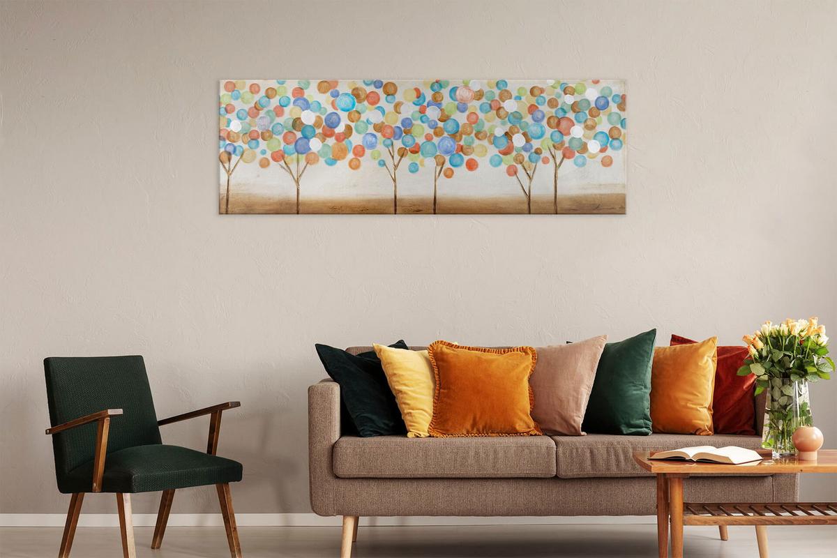 ÖLGEMÄLDE 150/50 cm - Multicolor/Weiß, Holz/Textil (150/50cm) - KUNSTLOFT