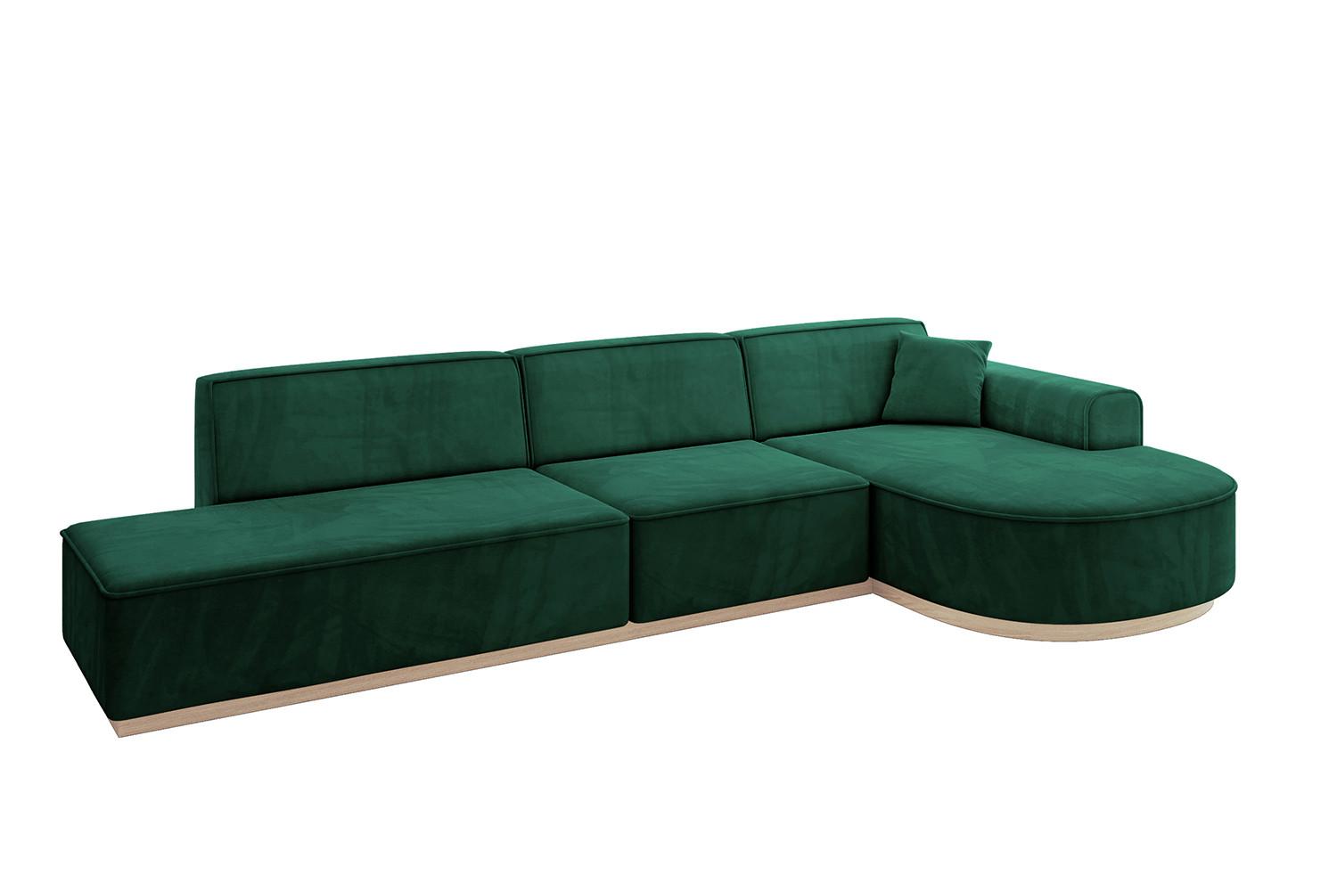 ECKSOFA Ottomane Rechts ARRIO-L2 - 328x171x83 cm Dunkelgrün - Grün, Holzwerkstoff/Textil (328/171cm) - ALTDECOR